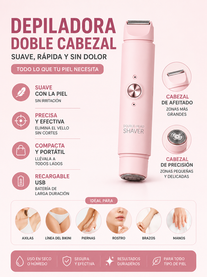 Kit de depilación eléctrica 2 en 1, recortadora recargable USB , para línea del bikini