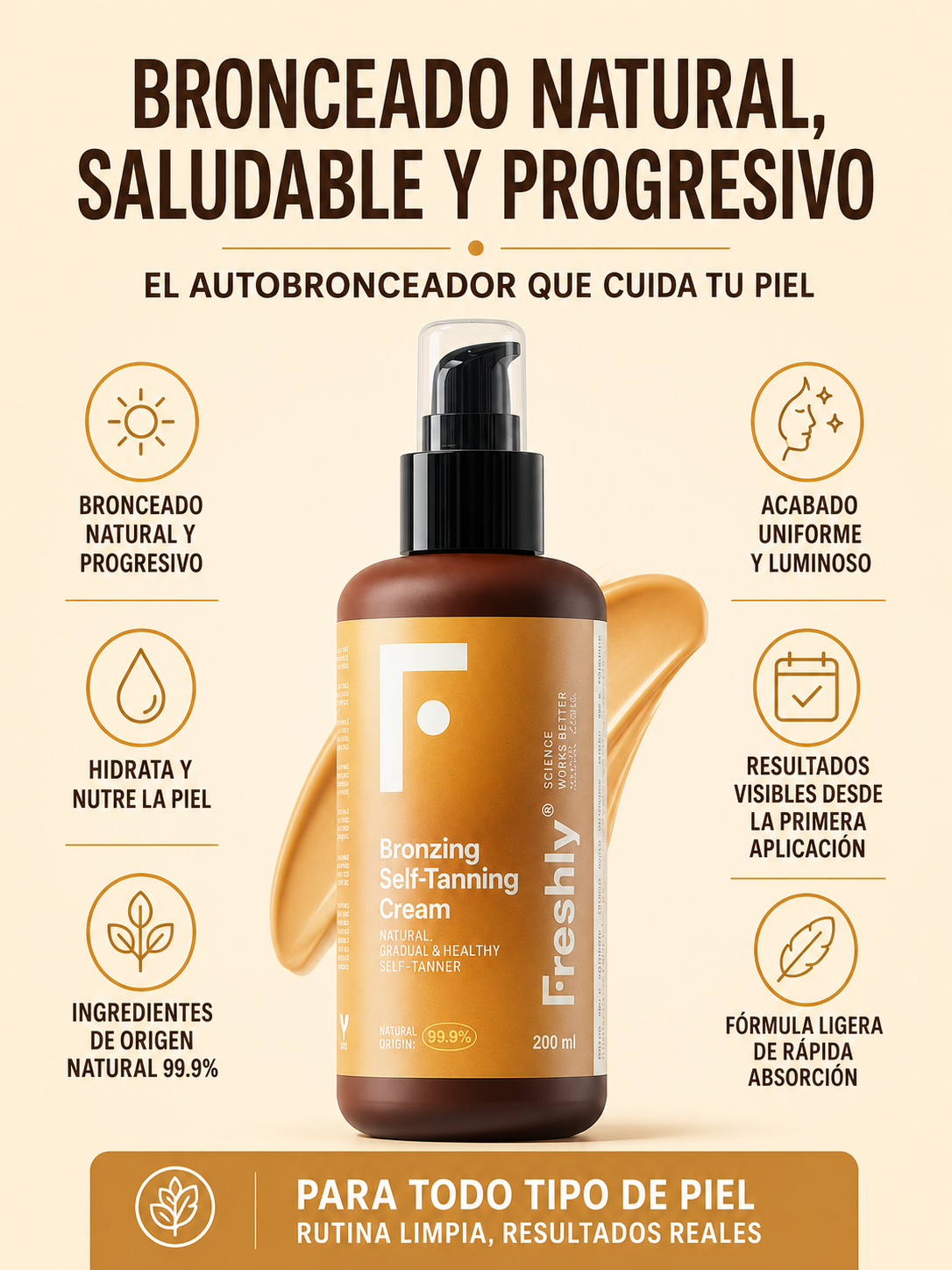 Crema bronceadora, bronceado natural